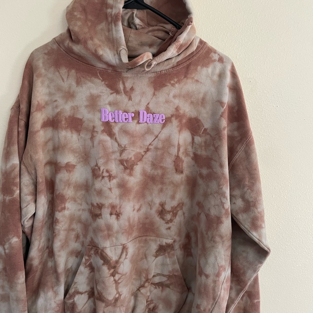 Tie-Dye Hoodie with 'Better Daze' Embroidery